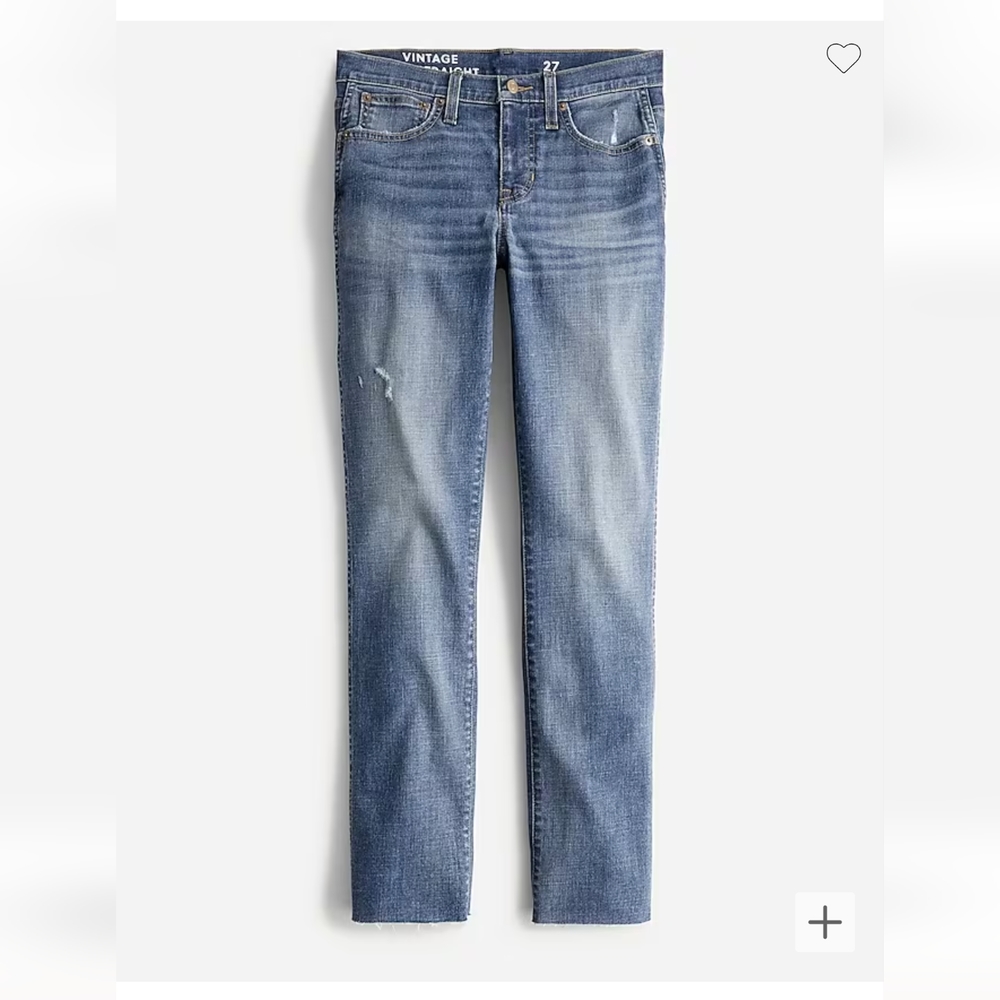 J. Crew 9" mid-rise vintage slim-straight jean in Tilda wash, Size 29